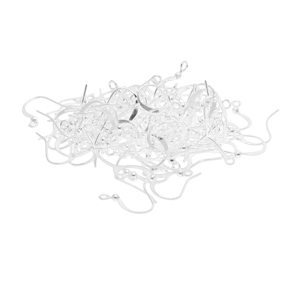 100pc White K Plated Brass French Earring Hook Wire Ear Jewelry Findings DIY 100pc White K Plated Brass French Earring Hook Wire Ear Jewelry Findings DIY