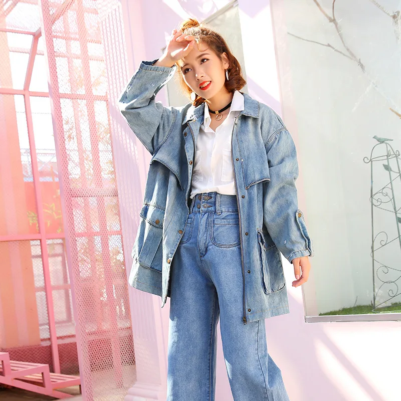 2018 New Style Casual Jacket Women's Mid-length Versatile Loose-Fit Jeans Coat Washing Retro Denim Top
2018 New Style Casual Jacket Women's Mid-length Versatile Loose-Fit Jeans Coat Washing Retro Denim Top