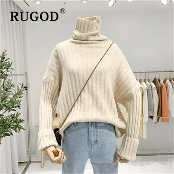RUGOD turtleneck colorful knitted sweater pullovers new winter warm women's sweater thicken pull fashion female casual tops 
RUGOD turtleneck colorful knitted sweater pullovers new winter warm women's sweater thicken pull fashion female casual tops