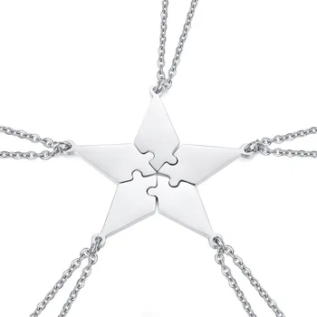 5 Person Heart-Shaped Puzzle Pendant Family Friendship Necklace Titanium Steel Five-Pointed Star Jewelry Personalized Love Set
5 Person Heart-Shaped Puzzle Pendant Family Friendship Necklace Titanium Steel Five-Pointed Star Jewelry Personalized Love Set