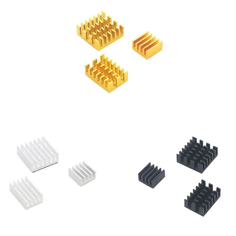 3Pcs/Set Aluminum Heatsink Radiator Cooler Kit with Adhesive Tape for Raspberry Pi 4B
3Pcs/Set Aluminum Heatsink Radiator Cooler Kit with Adhesive Tape for Raspberry Pi 4B