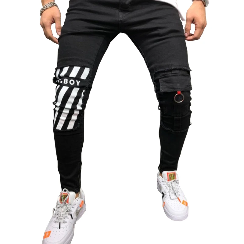 Mens Cool Designer Brand Pencil Jeans Skinny Ripped Destroyed Stretch Slim Fit Hop Hop Pants With Holes For Men Printed Jeans
Mens Cool Designer Brand Pencil Jeans Skinny Ripped Destroyed Stretch Slim Fit Hop Hop Pants With Holes For Men Printed Jeans
