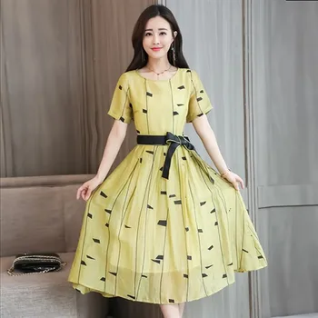 2020 Korean Vintage Sweet Beach Midi Sundress Summer Plus Size Yellow Dot Chiffon Boho Dress Elegant Women Bodycon Party Vestido
2020 Korean Vintage Sweet Beach Midi Sundress Summer Plus Size Yellow Dot Chiffon Boho Dress Elegant Women Bodycon Party Vestido