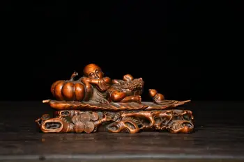 Wedding Decoration 6" China Lucky Seikos Boxwood Little Boy Statue Pumpkin, Gourd, pine Wood Carving Implication Good Sign
Wedding Decoration 6" China Lucky Seikos Boxwood Little Boy Statue Pumpkin, Gourd, pine Wood Carving Implication Good Sign