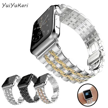 

Butterfly Stainless Steel Strap For Apple Watch band 4 (iwatch 5) 44mm 40mm applewatch 3 2 1 42mm 38mm correa pulseira watchband