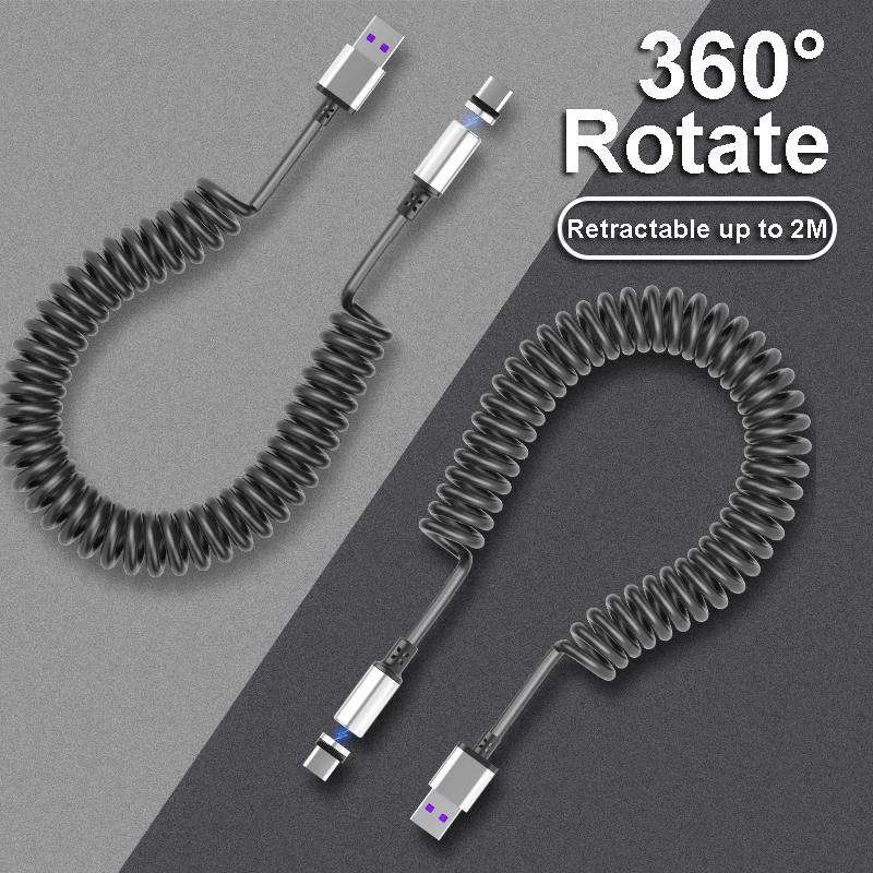 3A Magnetic Cable Spring Micro USB Charger Type C 8 Pin Fast Charging Cable For Samsung S9 Huawei P30 Retractable Cord
3A Magnetic Cable Spring Micro USB Charger Type C 8 Pin Fast Charging Cable For Samsung S9 Huawei P30 Retractable Cord