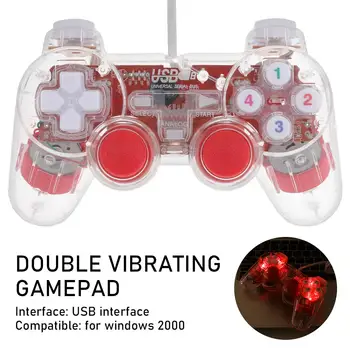 Transparent LED Wired USB Gamepad Double Vibration Joystick Game Controller Joypad For PC Laptop For Win7/10/XP Clear
Transparent LED Wired USB Gamepad Double Vibration Joystick Game Controller Joypad For PC Laptop For Win7/10/XP Clear