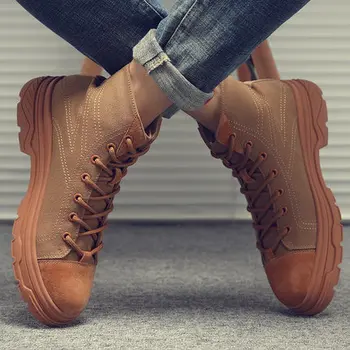 Martin boots men's autumn breathable tide shoes wild boots retro high shoes in the desert to help casual work boots 
Martin boots men's autumn breathable tide shoes wild boots retro high shoes in the desert to help casual work boots