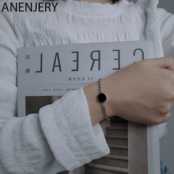 ANENJERY Simple Round Black Drop Glaze Star Charm Thai Silver Color Bracelet For Women Fashion Bead Chain Jewelry Gifts S-B392
ANENJERY Simple Round Black Drop Glaze Star Charm Thai Silver Color Bracelet For Women Fashion Bead Chain Jewelry Gifts S-B392