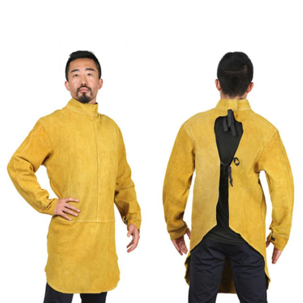 Long Welding Apron Resistant Flame Water Resistant Artificial Skin Long Welding Apron Resistant Flame Water Resistant Artificial Skin