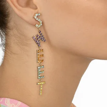 Best lady Fashion Metal Letter CHA Long Drop Earrings for Women Wedding Crystal Luxury Statement Earrings Girl Part Jewelry
Best lady Fashion Metal Letter CHA Long Drop Earrings for Women Wedding Crystal Luxury Statement Earrings Girl Part Jewelry