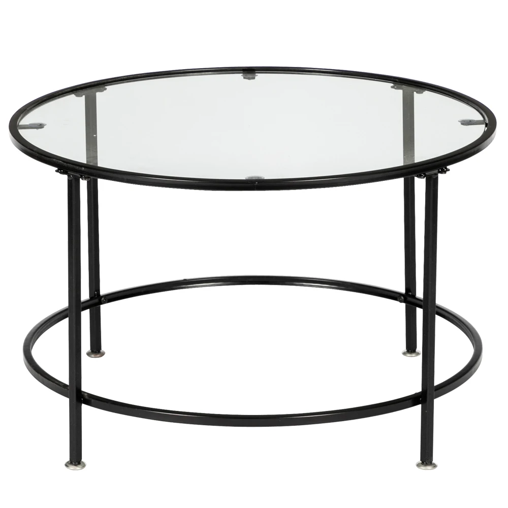 Coffee Table 2 Layers 5mm Thick Tempered Glass Countertops Round Iron Frame Living Room Furniture
Coffee Table 2 Layers 5mm Thick Tempered Glass Countertops Round Iron Frame Living Room Furniture
