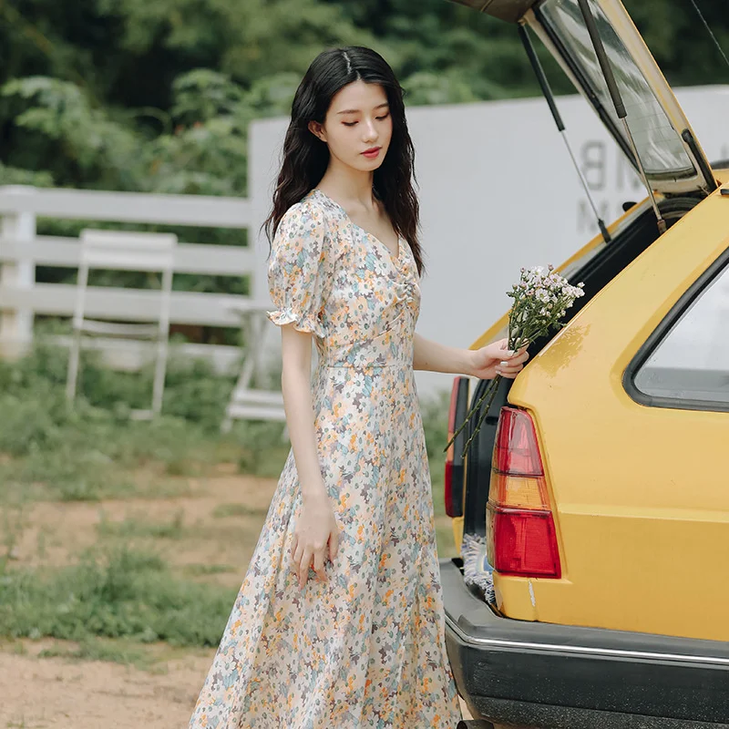 Chiffon Floral Cottagecore Harajuku Dress Women 2021 New Oversize Summer Gentle Wind Fairy Bubble Sleeve French Long Skirt Thin
Chiffon Floral Cottagecore Harajuku Dress Women 2021 New Oversize Summer Gentle Wind Fairy Bubble Sleeve French Long Skirt Thin