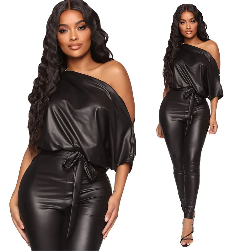 2020 Autumn New Women Jumpsuit Hot Style Model Sexy Strapless Skinny Leather European And American Fashion Rompers Bodysuit
2020 Autumn New Women Jumpsuit Hot Style Model Sexy Strapless Skinny Leather European And American Fashion Rompers Bodysuit