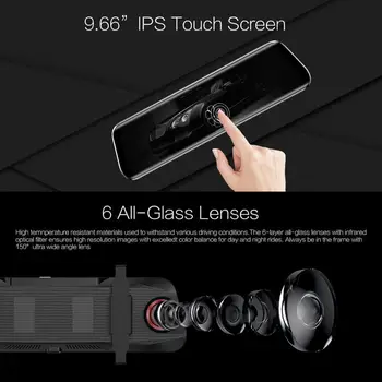 T11 ADAS Dash Cam 9.66 Inch IPS Touch WDR Car Rearview Mirror DVR Camera 1080p 720p Dual Lens Driving Video Recorder
T11 ADAS Dash Cam 9.66 Inch IPS Touch WDR Car Rearview Mirror DVR Camera 1080p 720p Dual Lens Driving Video Recorder