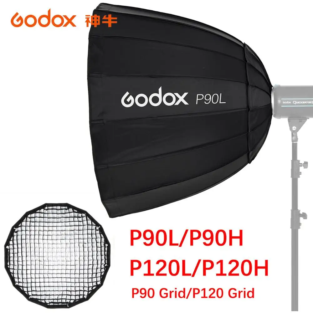 Godox P90L 90CM P120L 120CM Deep Parabolic Bowens Mount Portable Softbox + P90 Grid for Studio Flash Photo Studio
Godox P90L 90CM P120L 120CM Deep Parabolic Bowens Mount Portable Softbox + P90 Grid for Studio Flash Photo Studio