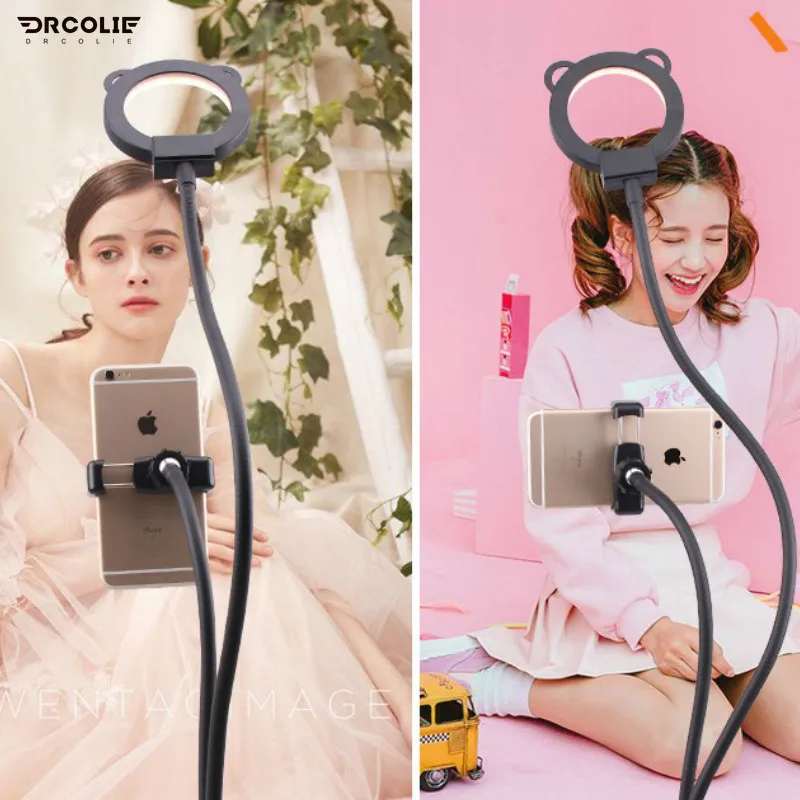 DROCLIE New Desktop With Mobile Phone Holder 3 Colors LED Ring Light Lazy Bracket Reading Light Bedside Light Selfie Light
DROCLIE New Desktop With Mobile Phone Holder 3 Colors LED Ring Light Lazy Bracket Reading Light Bedside Light Selfie Light