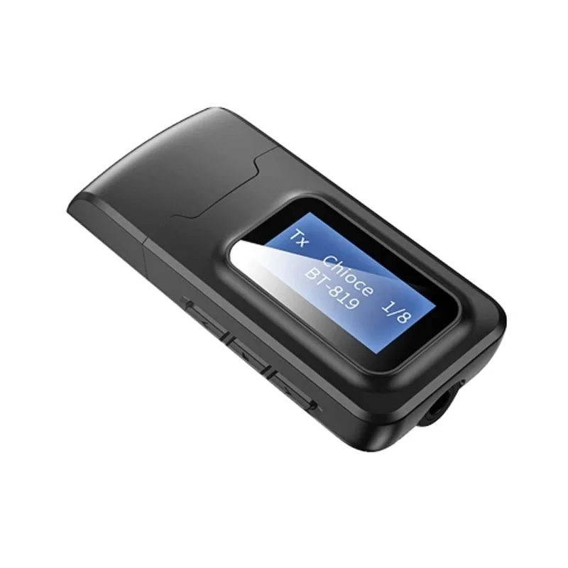 Wireless Adapter Bluetooth 5.0 Audio Transmitter Receiver 3.5mm Aux Jack 2 IN 1 USB Bluetooth Dongle with LCD Display For TV PC
Wireless Adapter Bluetooth 5.0 Audio Transmitter Receiver 3.5mm Aux Jack 2 IN 1 USB Bluetooth Dongle with LCD Display For TV PC
