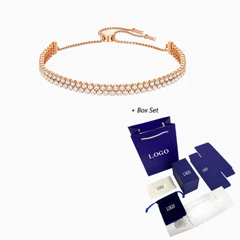 Fashion Jewelry SWA New Style SUBTLE BRACELET Elegant Line Shape Rose Gold Sliding Buckle Bracelet Women Romantic Jewelry Gifts
Fashion Jewelry SWA New Style SUBTLE BRACELET Elegant Line Shape Rose Gold Sliding Buckle Bracelet Women Romantic Jewelry Gifts
