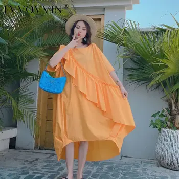 Korea Korean Causal Dress Women Loose Plus Size Solid Pullover Ruffle Asymmetry Design 2020 Summer Small Fresh Dress New DMY5027
Korea Korean Causal Dress Women Loose Plus Size Solid Pullover Ruffle Asymmetry Design 2020 Summer Small Fresh Dress New DMY5027