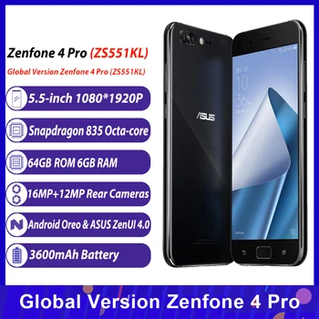 Global Version Zenfone 4 Pro (ZS551KL) 4G Mobile Phone Octa-core 6GB 64GB 5.5-inch 16MP+12MP NFC 3600mAh Fingerprint Smartphone
Global Version Zenfone 4 Pro (ZS551KL) 4G Mobile Phone Octa-core 6GB 64GB 5.5-inch 16MP+12MP NFC 3600mAh Fingerprint Smartphone