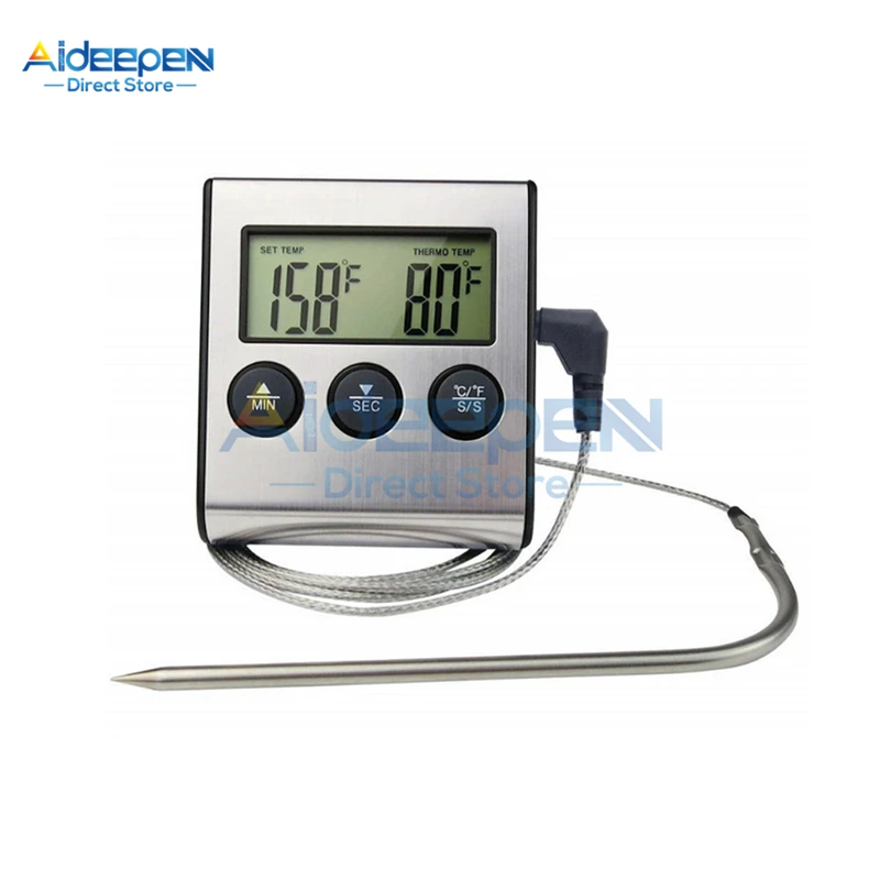 

LCD Digital Oven Thermometer Kitchen Food Cooking Meat BBQ Probe Thermometer With Timer Water Milk Temperature Cooking Tools