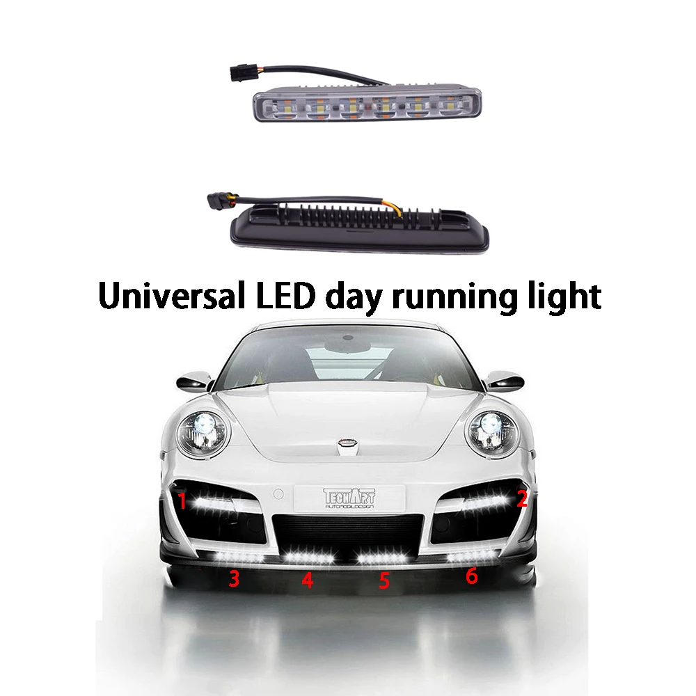 ECAHAYAKU 1 Pair LED DRL Daytime Running Light for Universal 6LED Car with Yellow Turn Signal Light DC 12V
ECAHAYAKU 1 Pair LED DRL Daytime Running Light for Universal 6LED Car with Yellow Turn Signal Light DC 12V