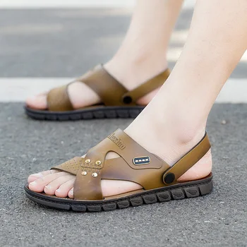 2020 Summer Sandals Men Breathable Pu Leather Ankle-Wrap Shoes For Men Non-Slip Outdoor Beach Indoor Home Sandalias Homem
2020 Summer Sandals Men Breathable Pu Leather Ankle-Wrap Shoes For Men Non-Slip Outdoor Beach Indoor Home Sandalias Homem
