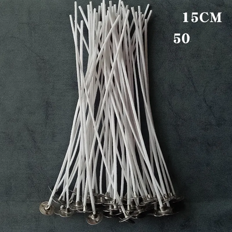 50pcs/bag Candle Wicks Thick DIY Handmade Candle Making Supplies Material Smokeless Lamp Core Thick Waxed Wicks Christmas