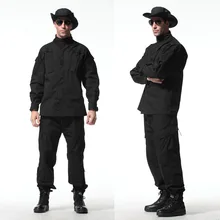 Trouser Uniform-Set Pants Jacket Hunting-Suit Combat Black with And Durable