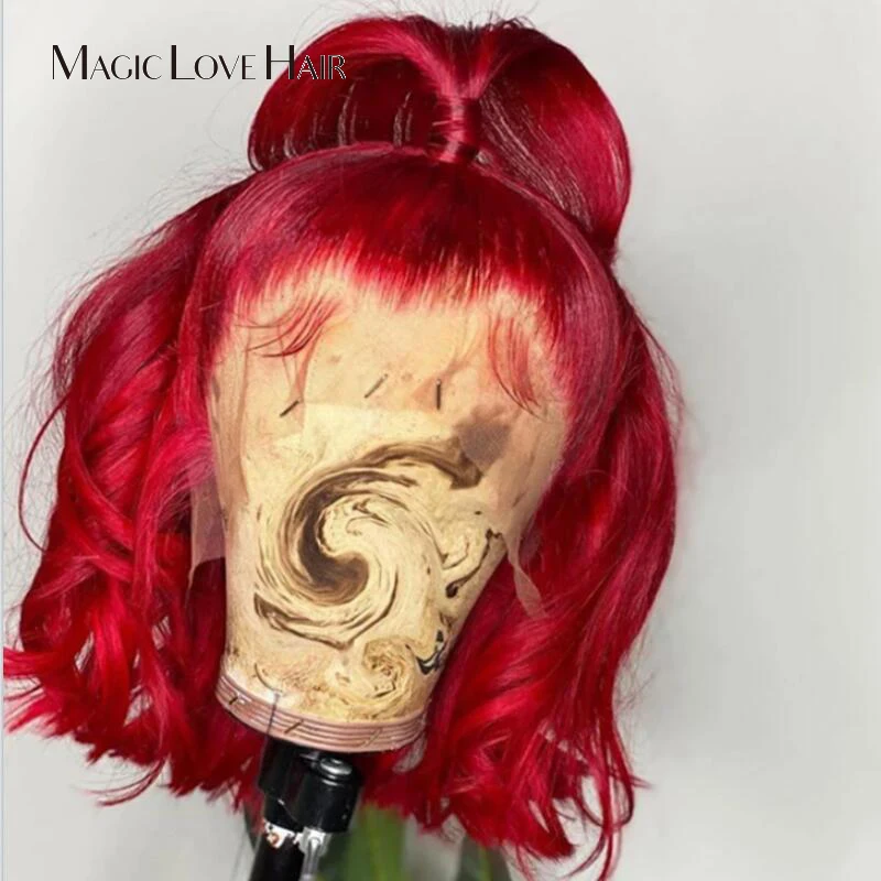 Magic Love Red Bob Lace Frontal Wigs 13*4 Short Bob Human Hair Wigs Pre Plucked Brazilain Remy With Baby hair Wigs
Magic Love Red Bob Lace Frontal Wigs 13*4 Short Bob Human Hair Wigs Pre Plucked Brazilain Remy With Baby hair Wigs