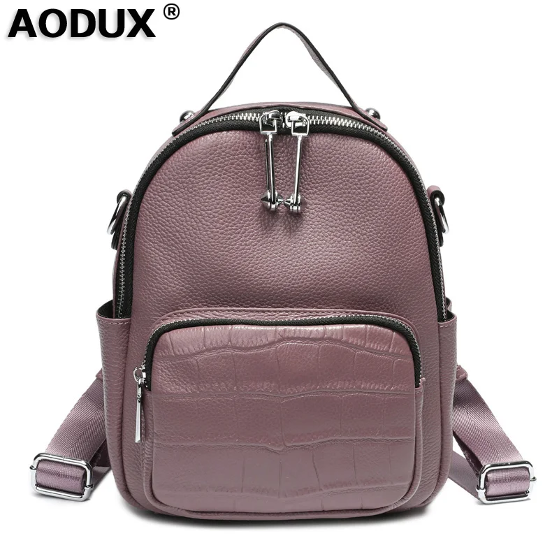 Aodux 100% Real Genuine Cow Leather Black White Color Women Design Backpack Lady Girl Top Layer Cowhide Book Bag Style Backpacks
Aodux 100% Real Genuine Cow Leather Black White Color Women Design Backpack Lady Girl Top Layer Cowhide Book Bag Style Backpacks