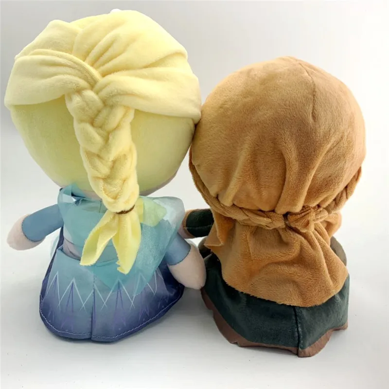 New Princess Anna Elsa plush Dolls Movie Cartoon Childhood Young Anna Elsa Stuffed Peluche Toys Kids Girls Cosplay Gift 20cm 2pcslot (2)