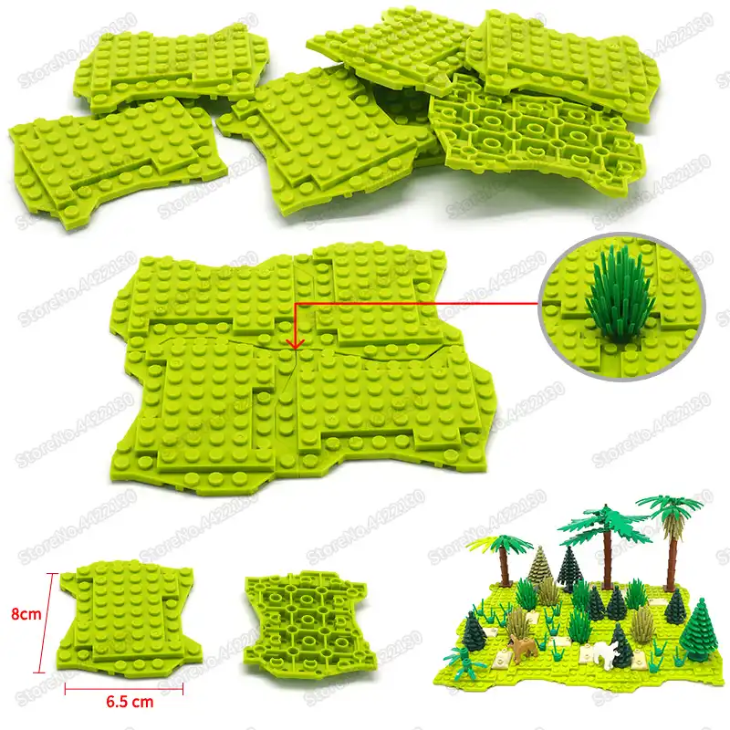 最適な緑色植物底板ビルディングブロック部品互換性 Moc シーン森周囲軍事 Ww2 組立玩具 ブロック Gooum