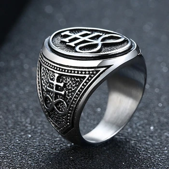 Vantage silver color Satanic Cross Ring Sigil Of Sulfur Solid Stainless Steel Mens Ring Signet Brimstone Occult Jewelry
Vantage silver color Satanic Cross Ring Sigil Of Sulfur Solid Stainless Steel Mens Ring Signet Brimstone Occult Jewelry