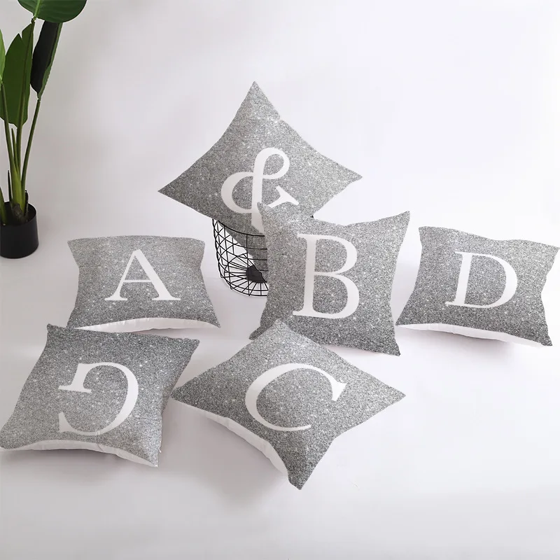 1pc Sliver English Alphabet Print Cushion Cover Gray Polyester Pillowcase Sofa Couch Chair Decorative Pillow Cover Without Core
1pc Sliver English Alphabet Print Cushion Cover Gray Polyester Pillowcase Sofa Couch Chair Decorative Pillow Cover Without Core