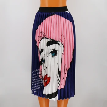 Fashion Pleated Skirts Women Printed Human Pattern Elastic Big Swing Skirt 2019 New Arrival Summer Autumn
Fashion Pleated Skirts Women Printed Human Pattern Elastic Big Swing Skirt 2019 New Arrival Summer Autumn