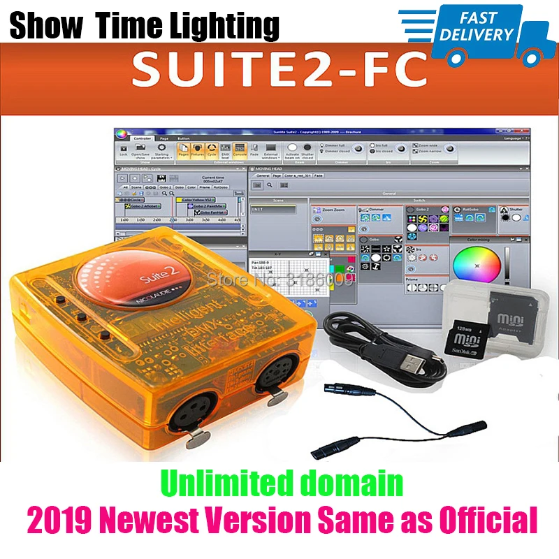 

Fast delivery Sunlite Suite2 FC DMX-USD Controller DMX 1536 Channel good for DJ Party LED Lights Stage Lighting control software