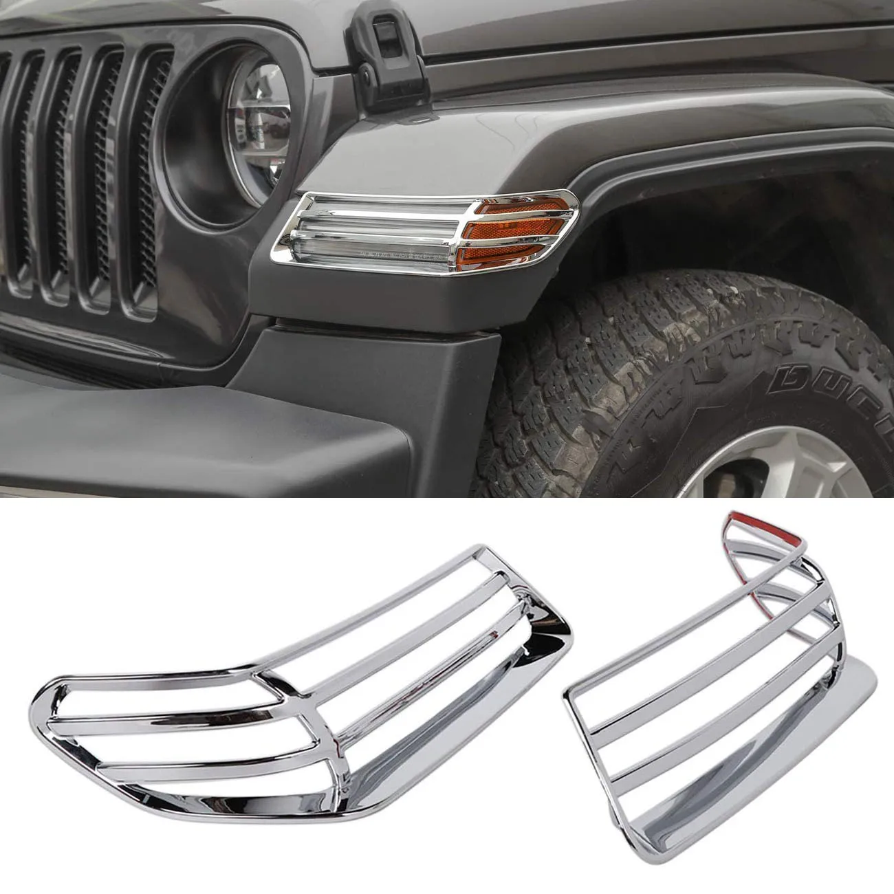 Car Exterior Front Wheel Eyebrow Light Decor Cover Chrome Sticker Trim For Jeep Wrangler JL 2018 2019 2020
Car Exterior Front Wheel Eyebrow Light Decor Cover Chrome Sticker Trim For Jeep Wrangler JL 2018 2019 2020