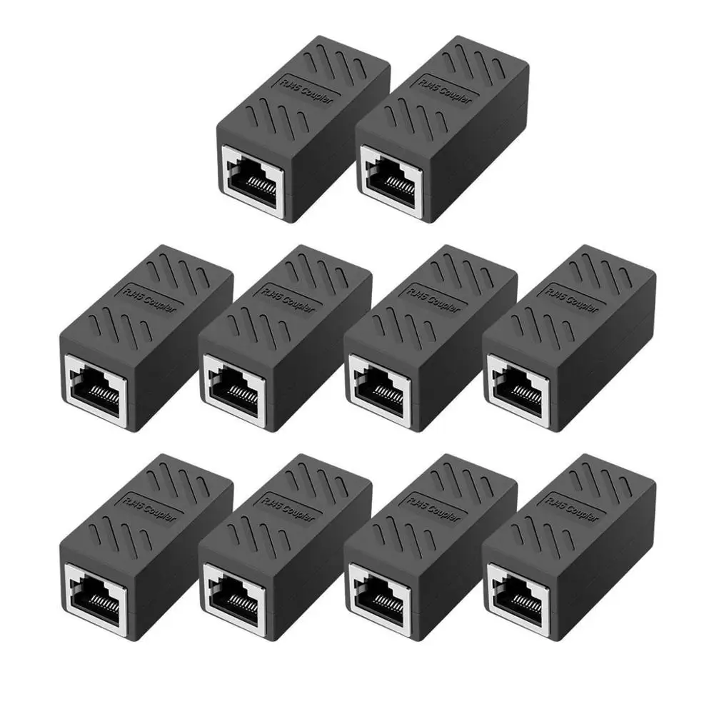 Pastall RJ45 Coupler, in Line Coupler Cat7/Cat6/Cat5e Ethernet Cable Extender Adapter Female to Female (10 Pack Black)
Pastall RJ45 Coupler, in Line Coupler Cat7/Cat6/Cat5e Ethernet Cable Extender Adapter Female to Female (10 Pack Black)