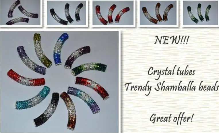 

blue red purple mixed multi color micro pave long bending tube gdf2 crystal beads gradual change bead for bracelet