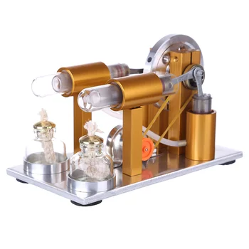 Two-Cylinder Stirling Engine Model Physics Experiment Generator Model (Random Color Of Bulb) - Golden
Two-Cylinder Stirling Engine Model Physics Experiment Generator Model (Random Color Of Bulb) - Golden