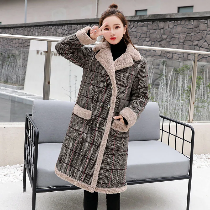 2019 Winter Fashion Pattern Elegant plus Velvet Warm Lambs Wool Cotton-padded Clothes Mid-length Students Elegant Woolen Jacket
2019 Winter Fashion Pattern Elegant plus Velvet Warm Lambs Wool Cotton-padded Clothes Mid-length Students Elegant Woolen Jacket