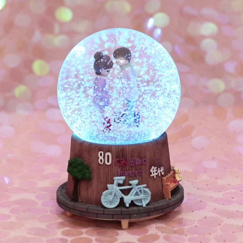 rotating snowflake music box creative marriage birthday gift