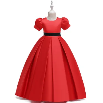 Cheap A-Line Short Sleeves First Holy Communion Dresses Long Red Satin Formal Evening Birthday Gowns for Children
Cheap A-Line Short Sleeves First Holy Communion Dresses Long Red Satin Formal Evening Birthday Gowns for Children