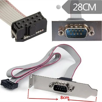 28cm 1 Port 28cm DB9 Serial Port Bracket to 10 Pin Header - Low Profile (PLATE9M16LP) Low-profile bracket
28cm 1 Port 28cm DB9 Serial Port Bracket to 10 Pin Header - Low Profile (PLATE9M16LP) Low-profile bracket