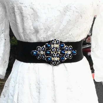 Flower Wide Waistband Women Vintage Luxury Court Casual Crystal Decoration Elastic Waist Belt Seal with Dress Pants Female Belts
Flower Wide Waistband Women Vintage Luxury Court Casual Crystal Decoration Elastic Waist Belt Seal with Dress Pants Female Belts