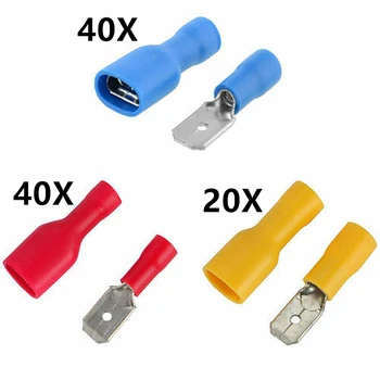 60Pcs Spade Terminal Female Male Connector Lug Wire Terminal Butt Splice Terminals Wire Crimp Connector Assortment Kit
60Pcs Spade Terminal Female Male Connector Lug Wire Terminal Butt Splice Terminals Wire Crimp Connector Assortment Kit