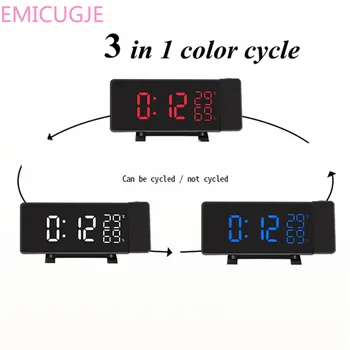 FM Radio Electronic Clock Desktop Curved Screen Alarm ClockRotating Projection Digital LED Clock Temperature/hygrometer Clock
FM Radio Electronic Clock Desktop Curved Screen Alarm ClockRotating Projection Digital LED Clock Temperature/hygrometer Clock