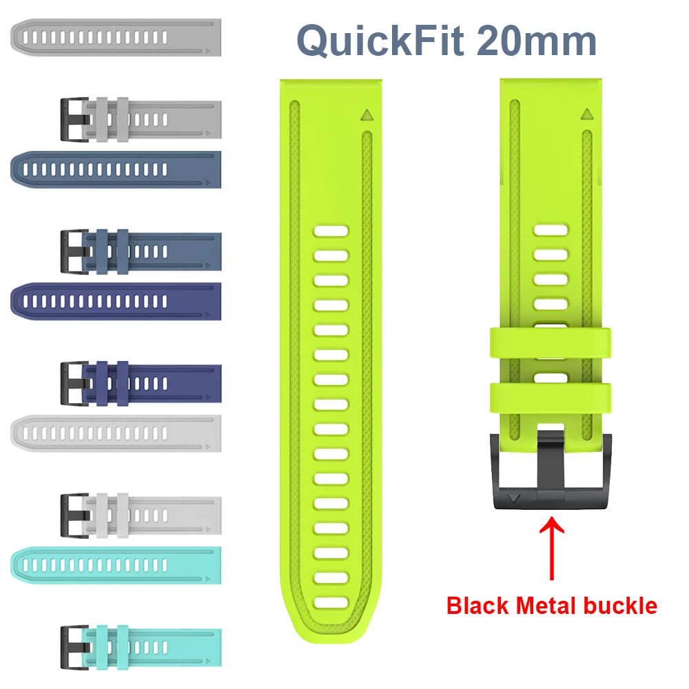 QuickFit 20mm Silicone Strap For Garmin Fenix 6s 6s Pro Band Watchband Fenix6s fenix 5s 5s Plus Watch Quick Release Wriststrap
QuickFit 20mm Silicone Strap For Garmin Fenix 6s 6s Pro Band Watchband Fenix6s fenix 5s 5s Plus Watch Quick Release Wriststrap